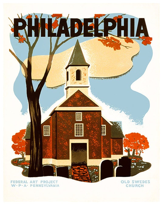 Philadelphia Travel Decor America Art Poster Retro Print (XR149)