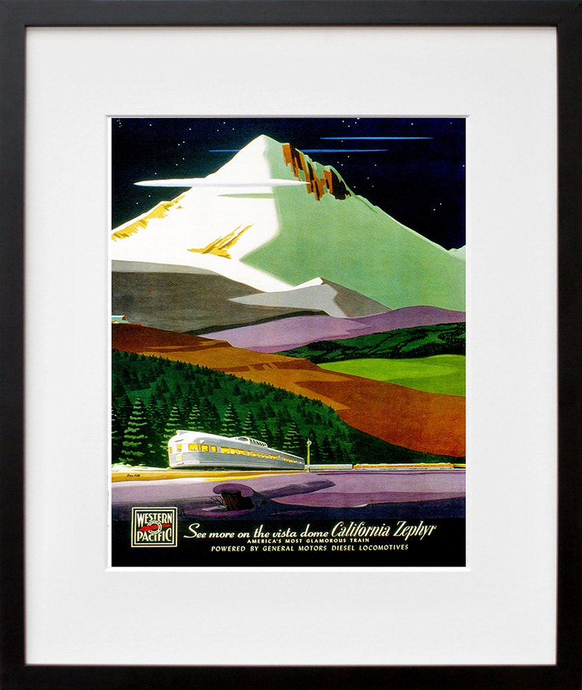 Train Poster Locomotive Art Travel Decor Retro Print (XR155)