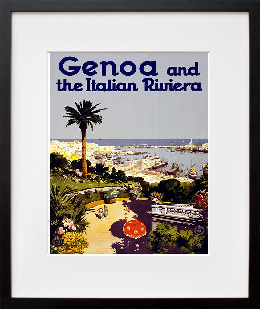 Genoa Italy Retro Poster Italian Art Travel Poster Wall Art Print (XR172)