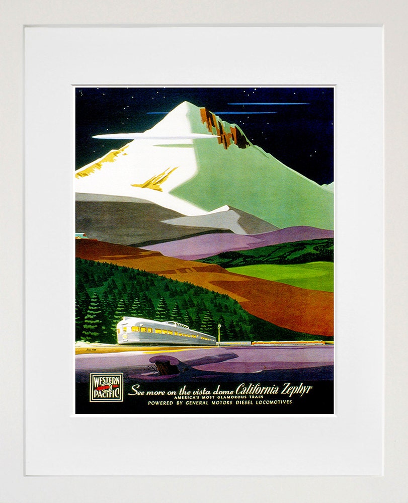 Train Poster Locomotive Art Travel Decor Retro Print (XR155)