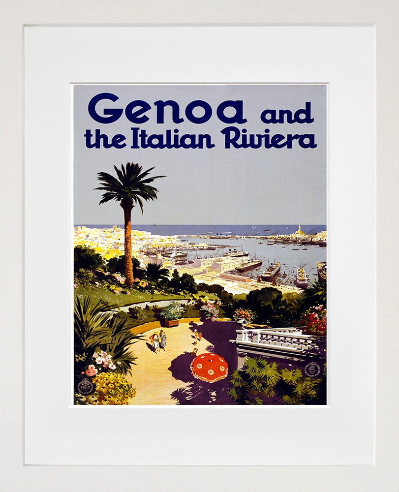 Genoa Italy Retro Poster Italian Art Travel Poster Wall Art Print (XR172)