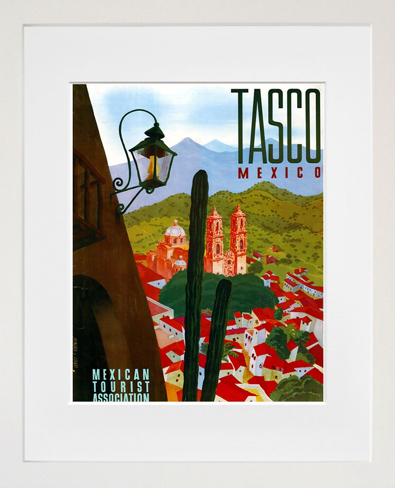 Mexico Retro Poster Taxco Mexican Art Travel Poster Wall Art Print (XR173)