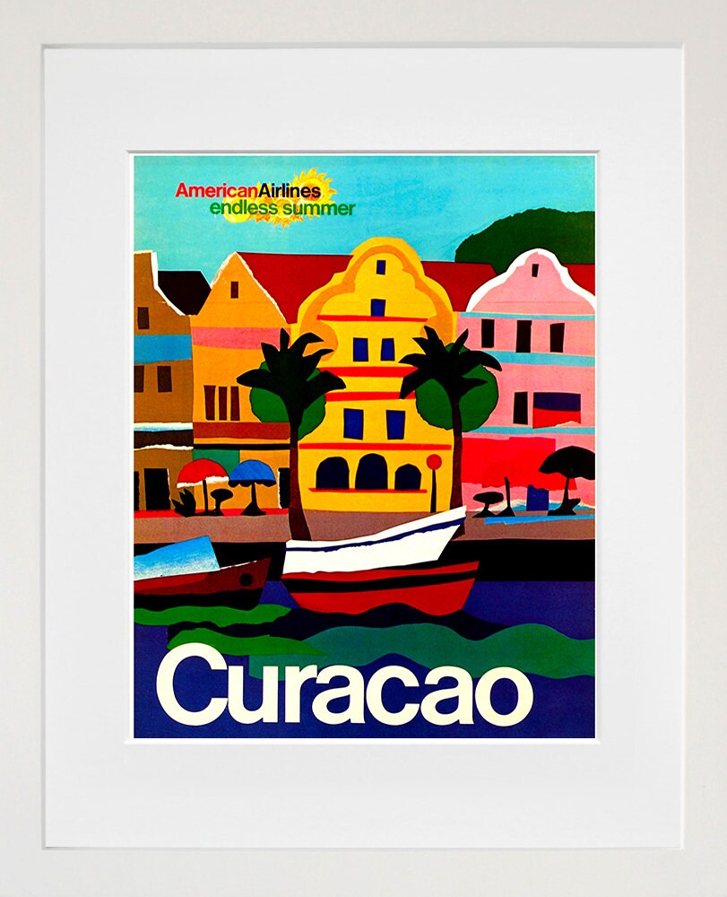 Curacao Art Retro Poster Art Travel Poster Wall Art Print (ZT499)