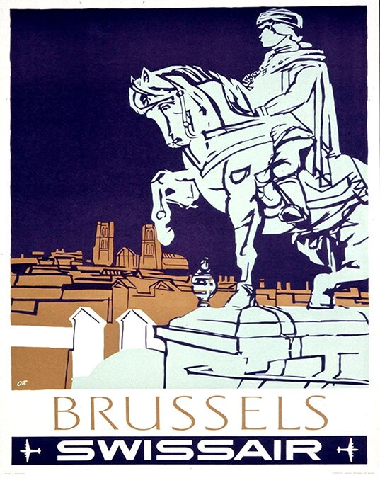 Brussels Art Retro Poster Art Belgium Travel Poster Wall Art Print (ZT515)