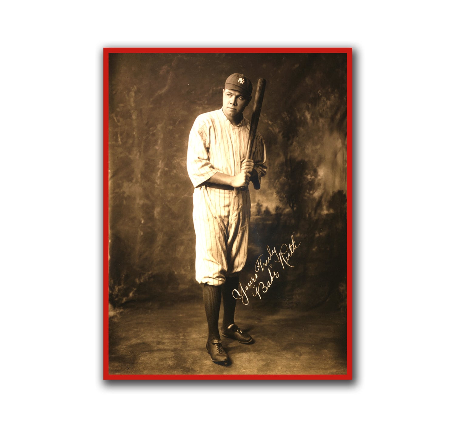 Babe Ruth Retro Baseball Art Wall Poster Print Sports Art Decor (H72)
