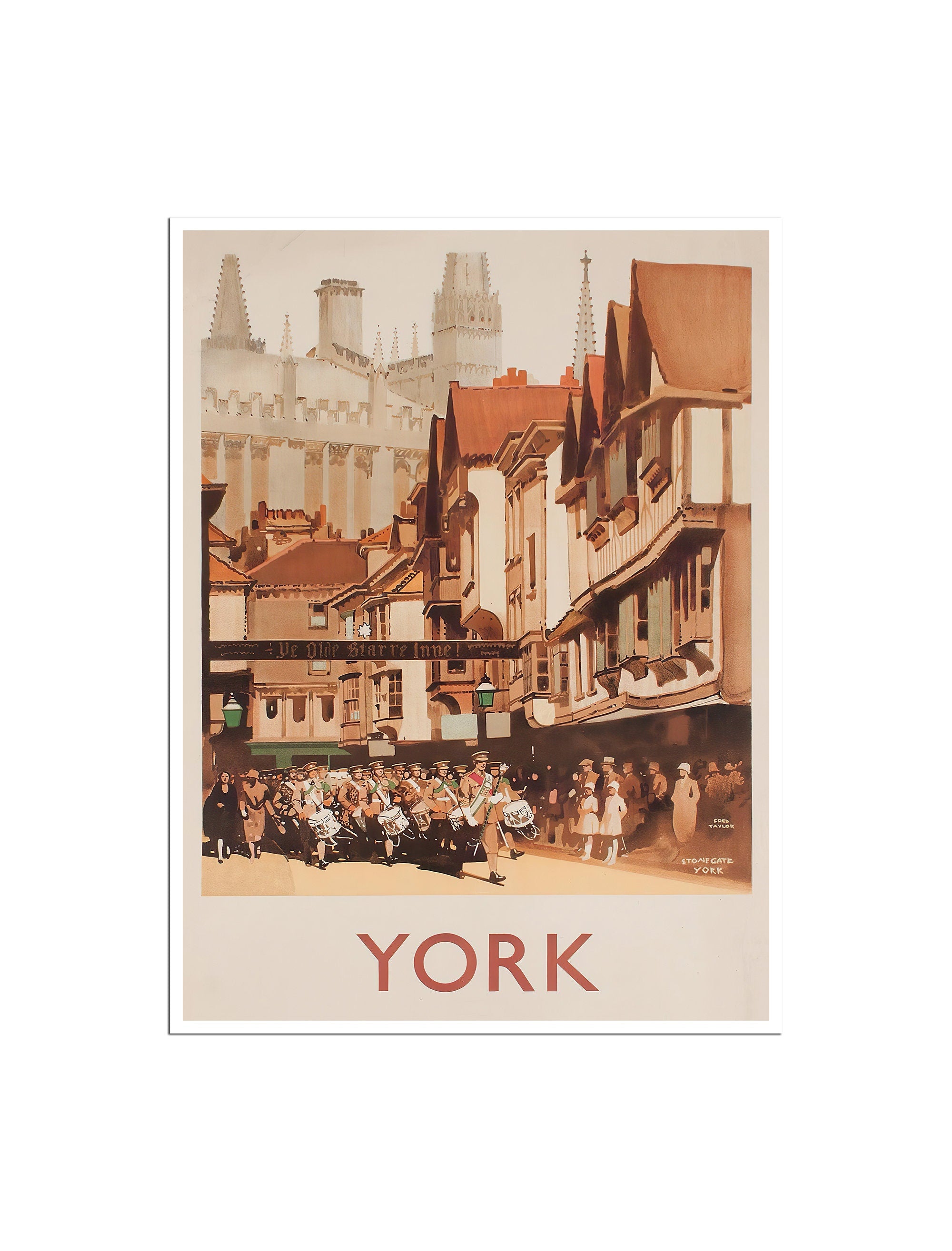 York Travel Poster England Print Vintage English Art Home Decor (H1581)