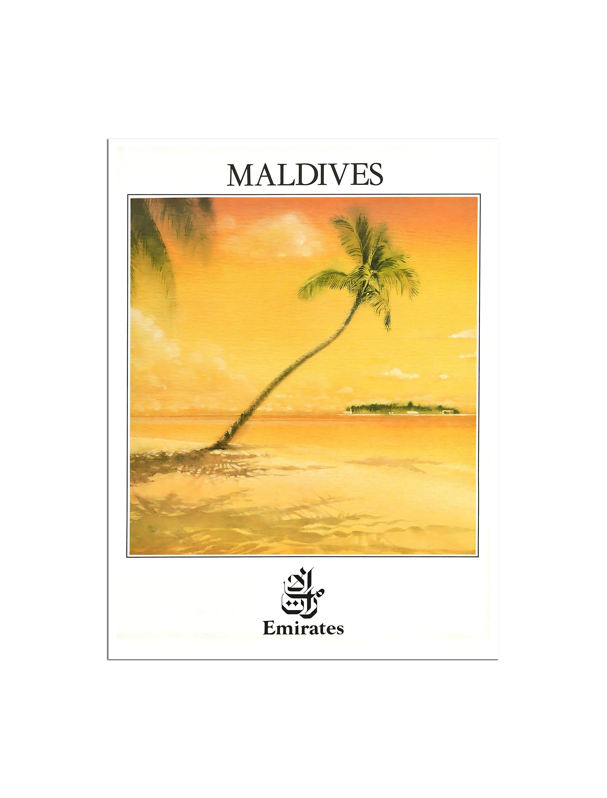 Maldives Travel Poster Asian Art Print Globe Trotter Beach Decor (XR4701)