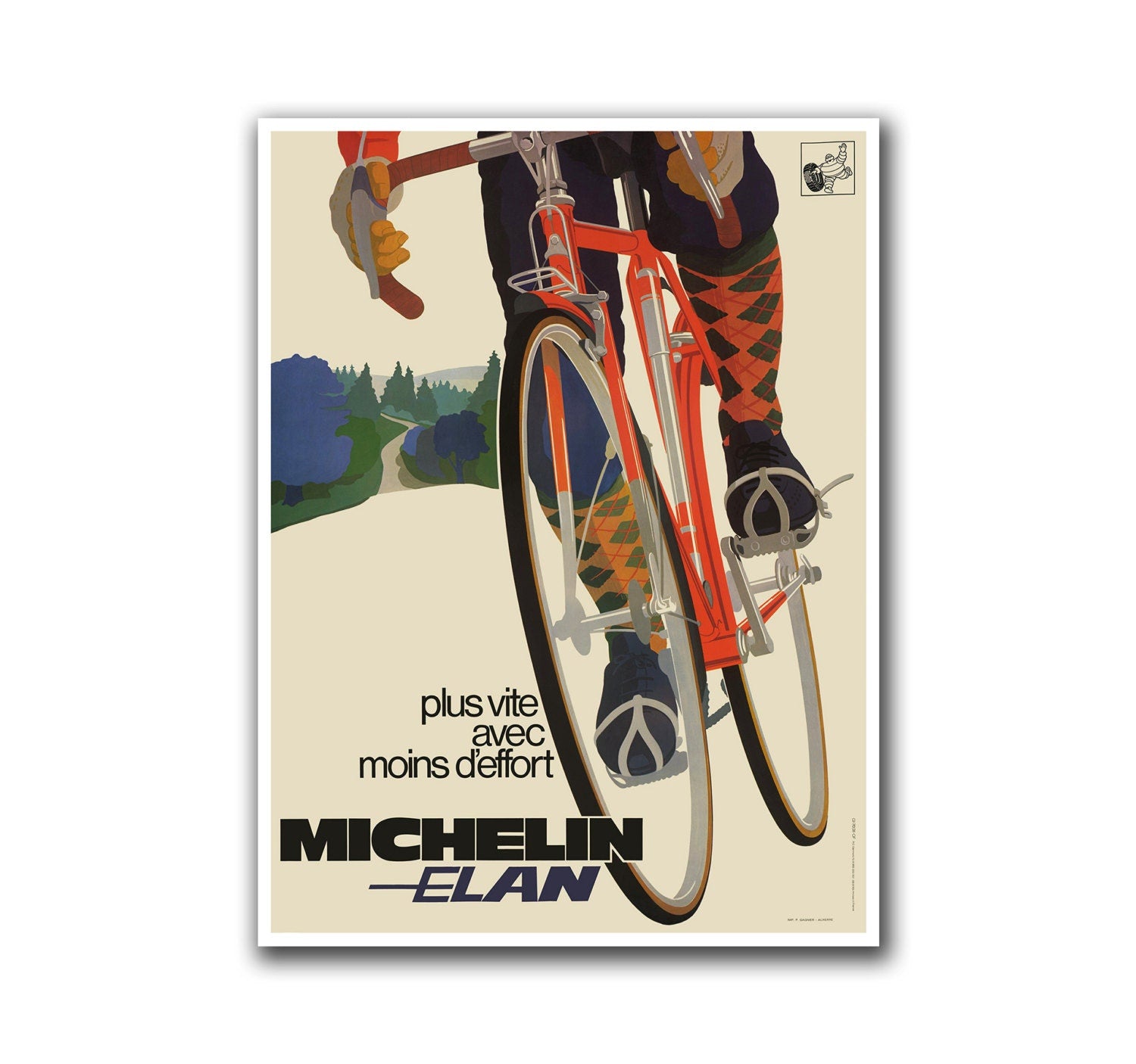 Biking Poster Vintage Cycling Decor Bicycle Art (H227)