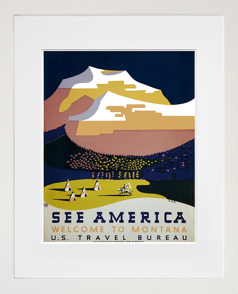 Montana Art America Decor Retro Travel Poster  (ZT593)