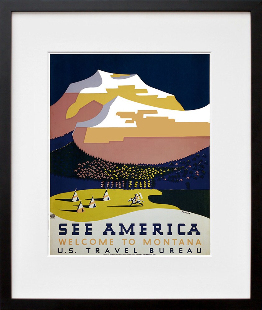 Montana Art America Decor Retro Travel Poster  (ZT593)