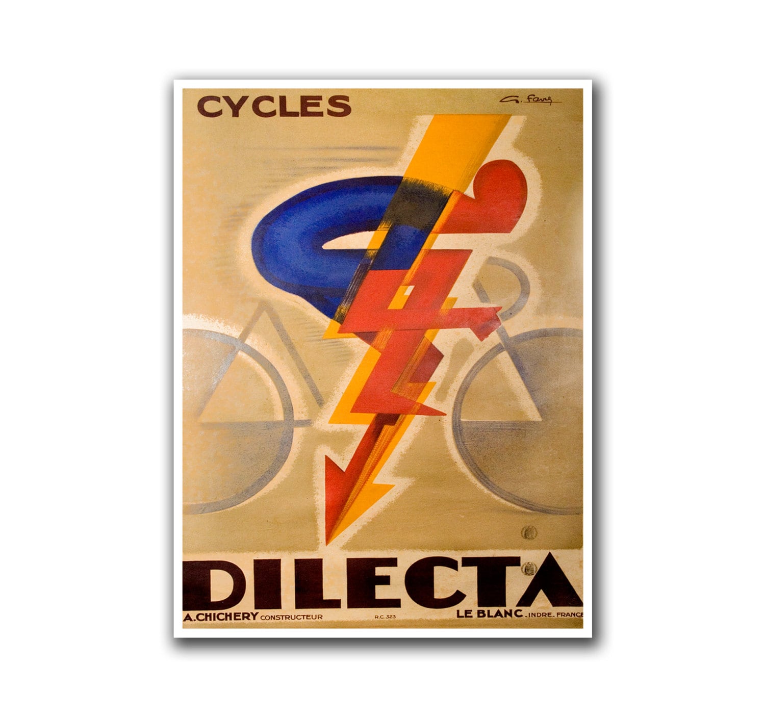 Bicycle Poster Vintage Cycling Decor Biking Art (H222)