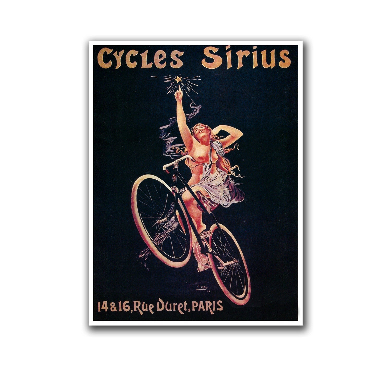 Vintage Bicycling Art Cycling Decor Biking Poster (H220)