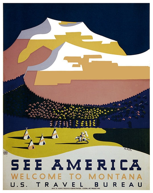 Montana Art America Decor Retro Travel Poster  (ZT593)