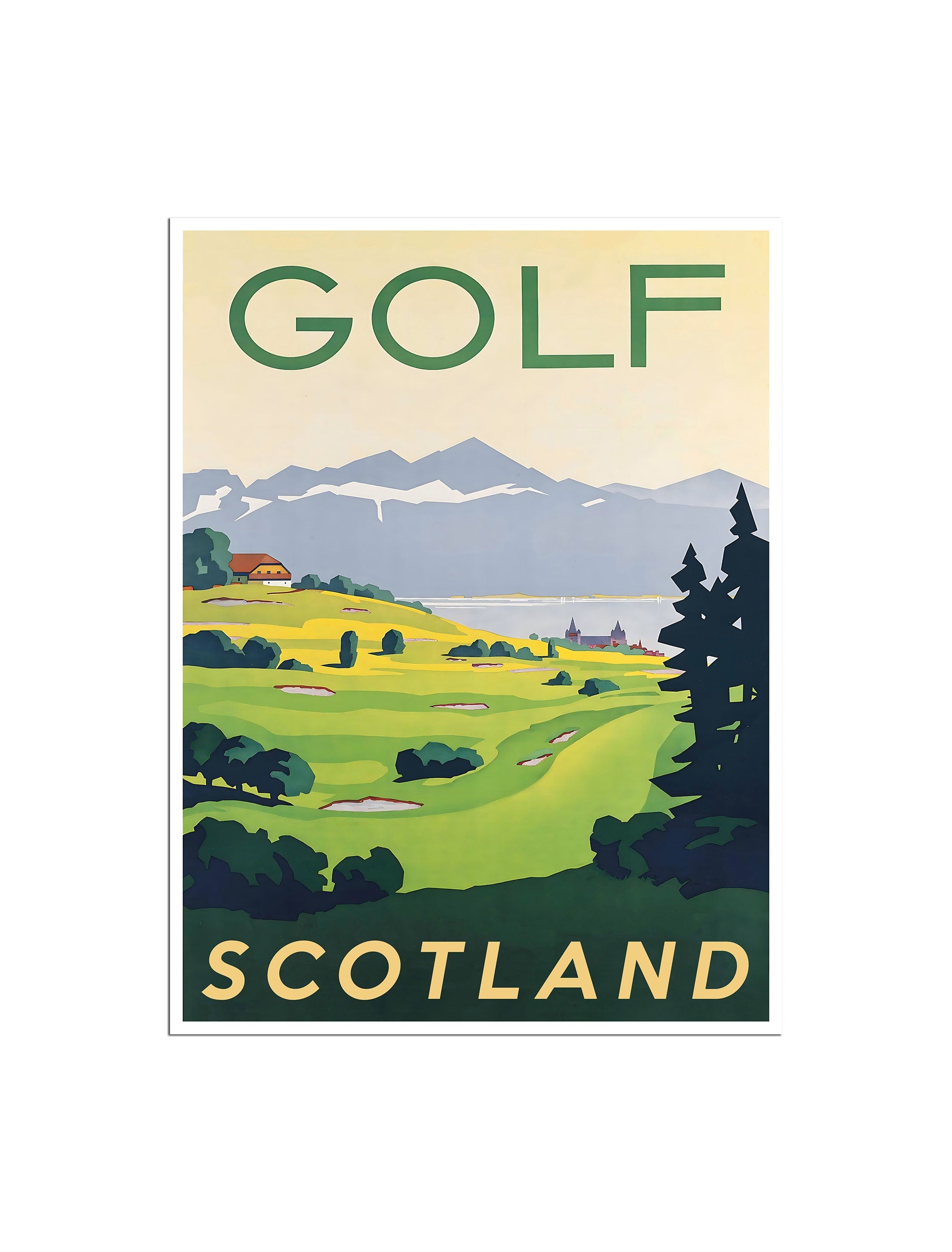 Scotland Golfing Art Sports Poster Scottish Print Travel Sign (H1604)