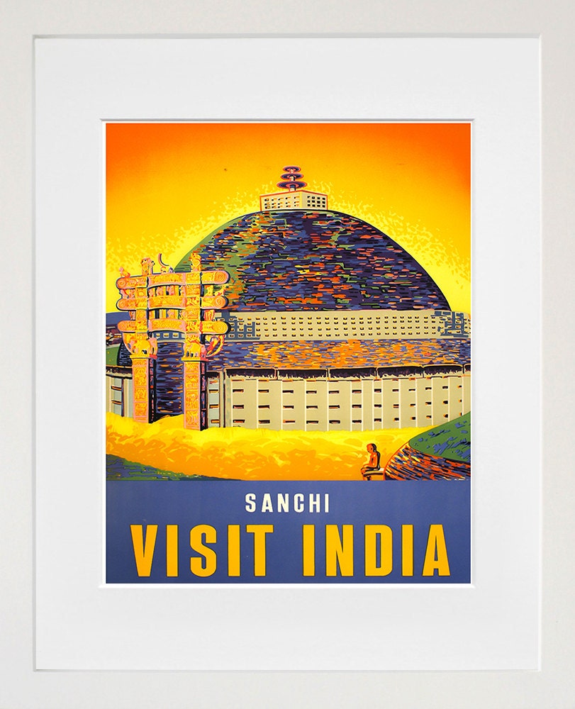 Vintage Travel Poster India Wall Art Print (ZT605)