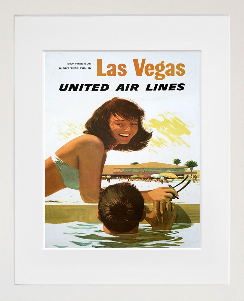 Las Vegas Vintage Travel Poster Wall Art Print (ZT551)