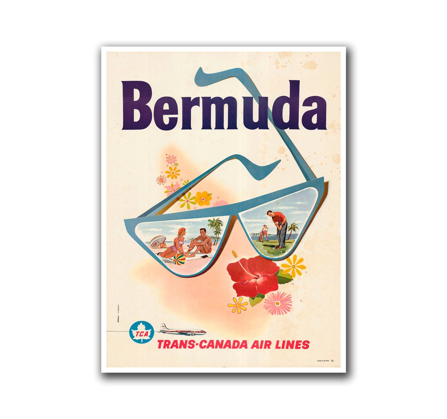 Retro Travel Poster Art Bermuda Sports Home Decor Vintage Print (H255)