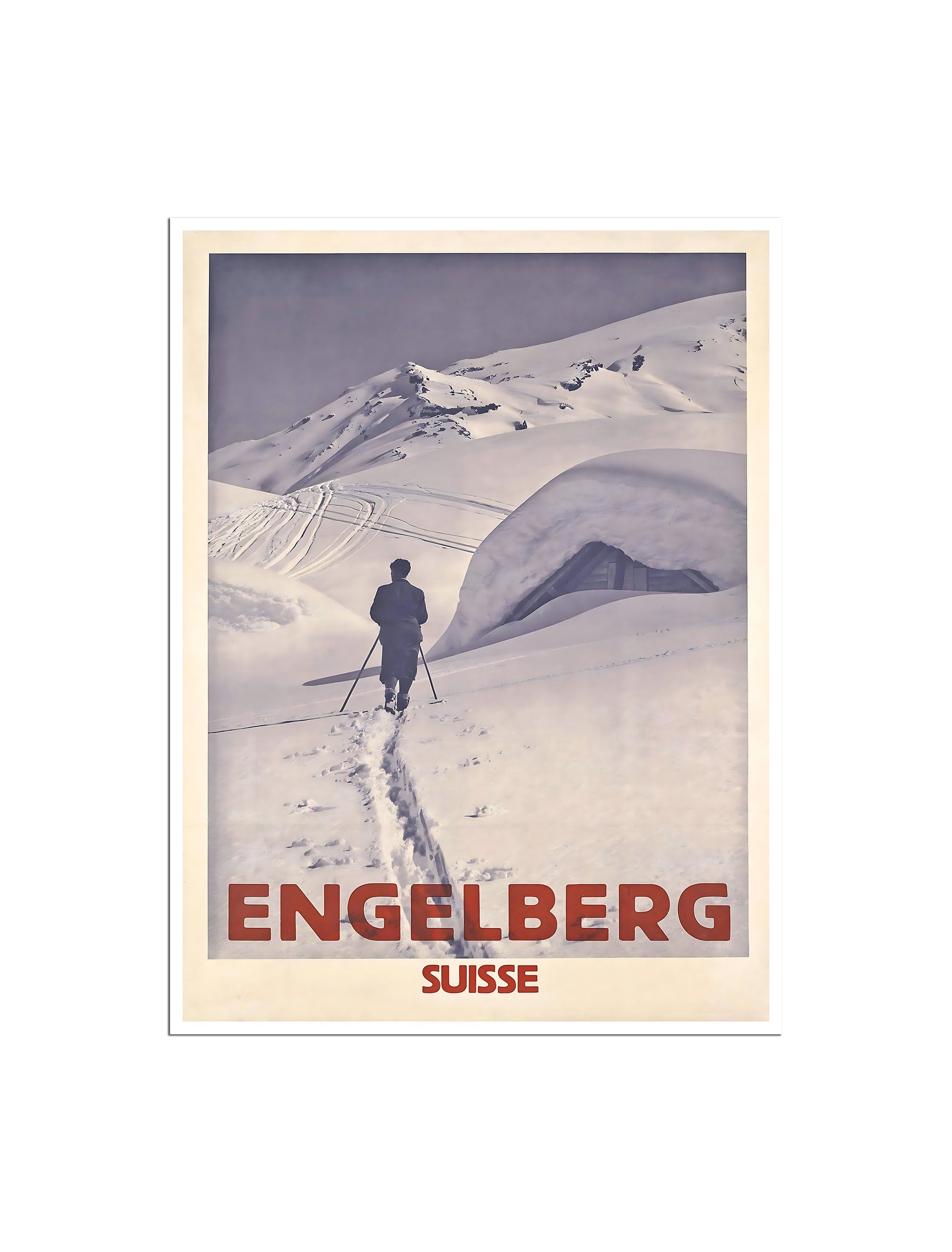 Engelberg Ski Poster Switzerland Travel Art Swiss Decor Print (H1596)