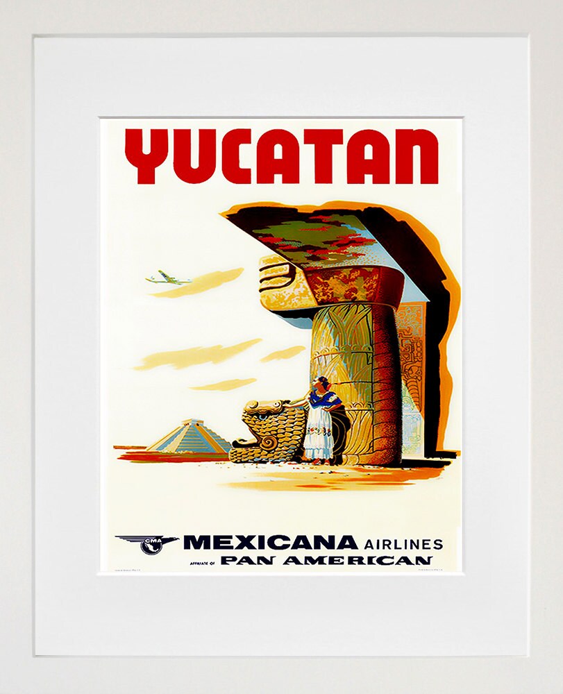 Yucatan Mexico Vintage Travel Poster Wall Art Print (ZT441)
