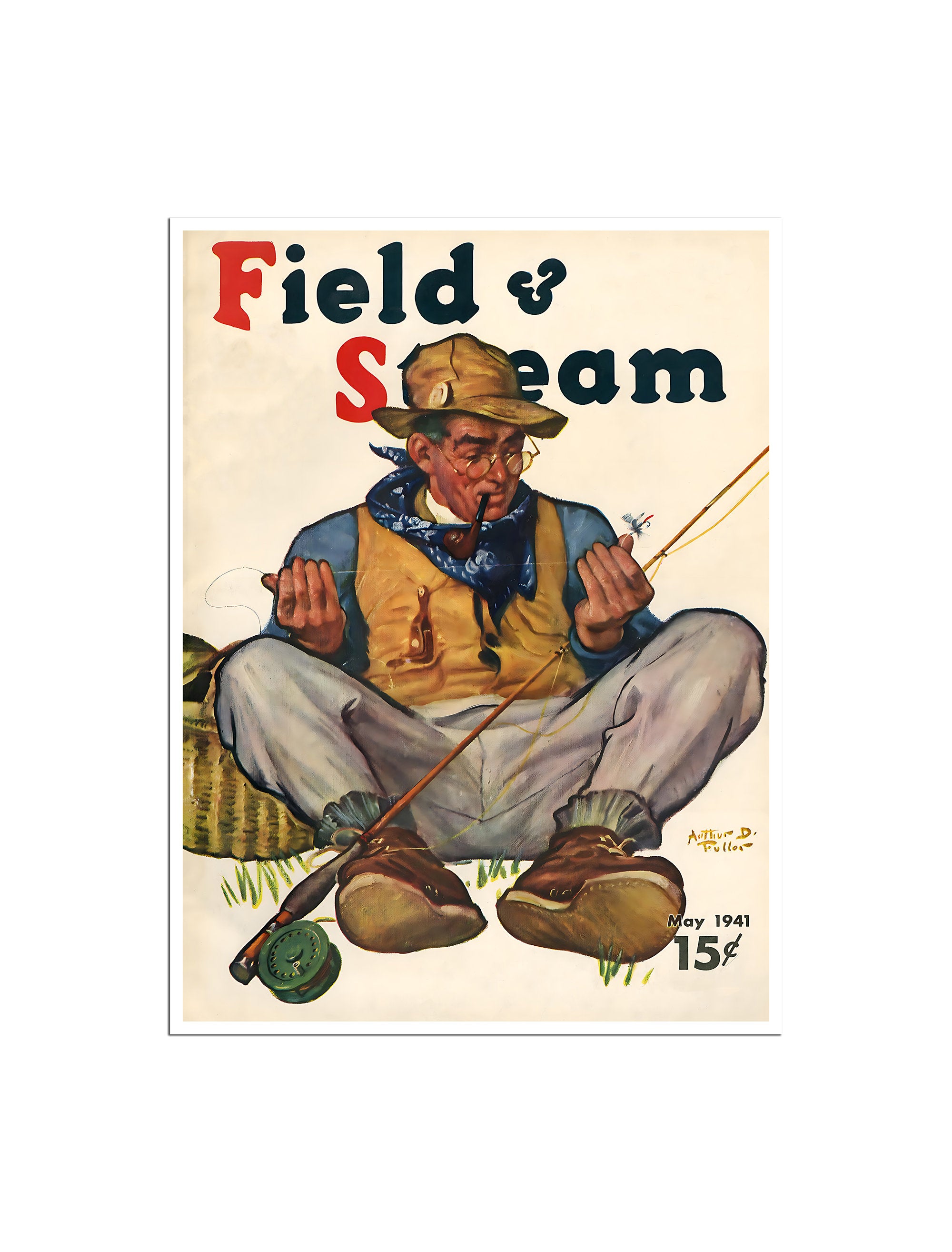 Fishing Decor Gift For Angler Vintage Fisherman Print Man Cave Poster (H1595)
