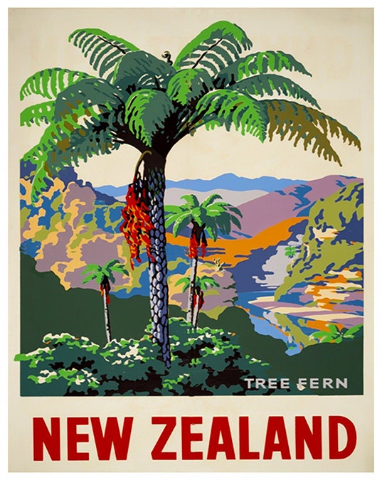 New Zealand Travel Art Sign Wall Decor Poster Print (XR311)
