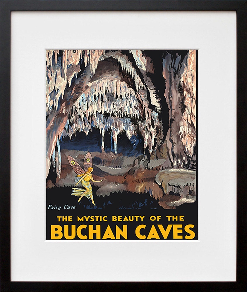 Australia Art Travel Poster Buchan Caves Vintage Sign Retro Print (ZT98)