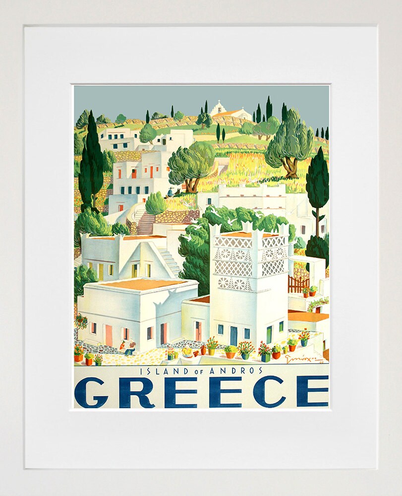 Greece Art Vintage Travel Poster Print Home Wall Greek Decor (XR269)
