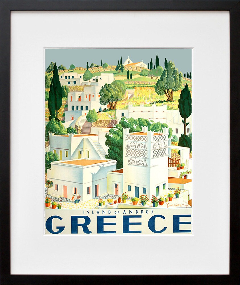 Greece Art Vintage Travel Poster Print Home Wall Greek Decor (XR269)