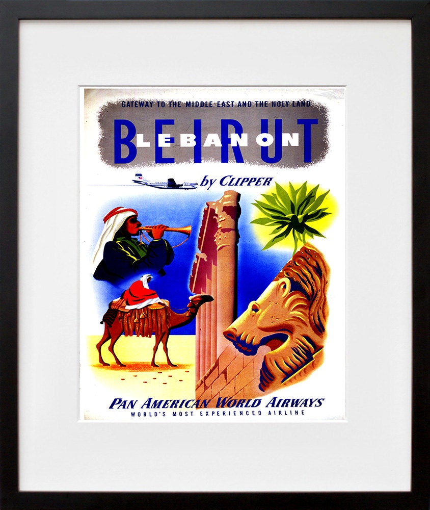 Beirut Travel Poster Decor Lebanon Art Retro Print (ZT489)