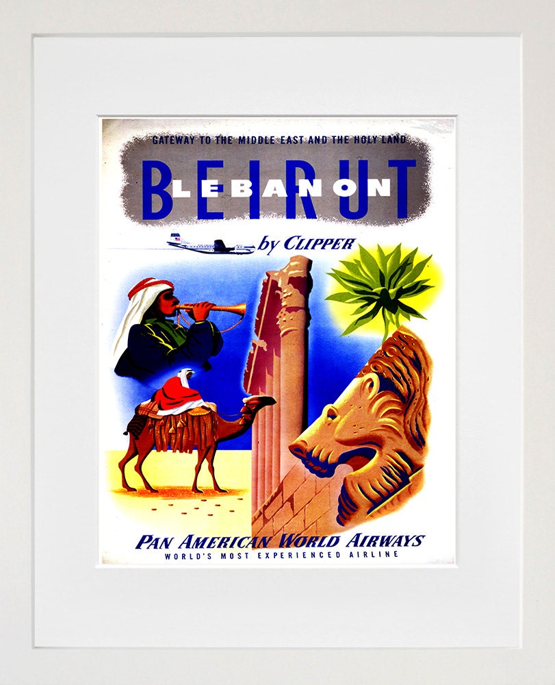 Beirut Travel Poster Decor Lebanon Art Retro Print (ZT489)