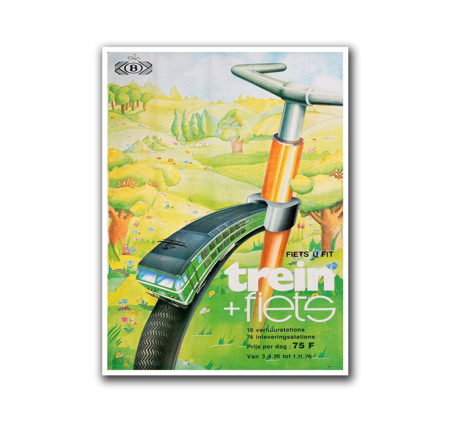 Bicycle Art Vintage Bike Decor Cycling Poster Retro Print (H284)