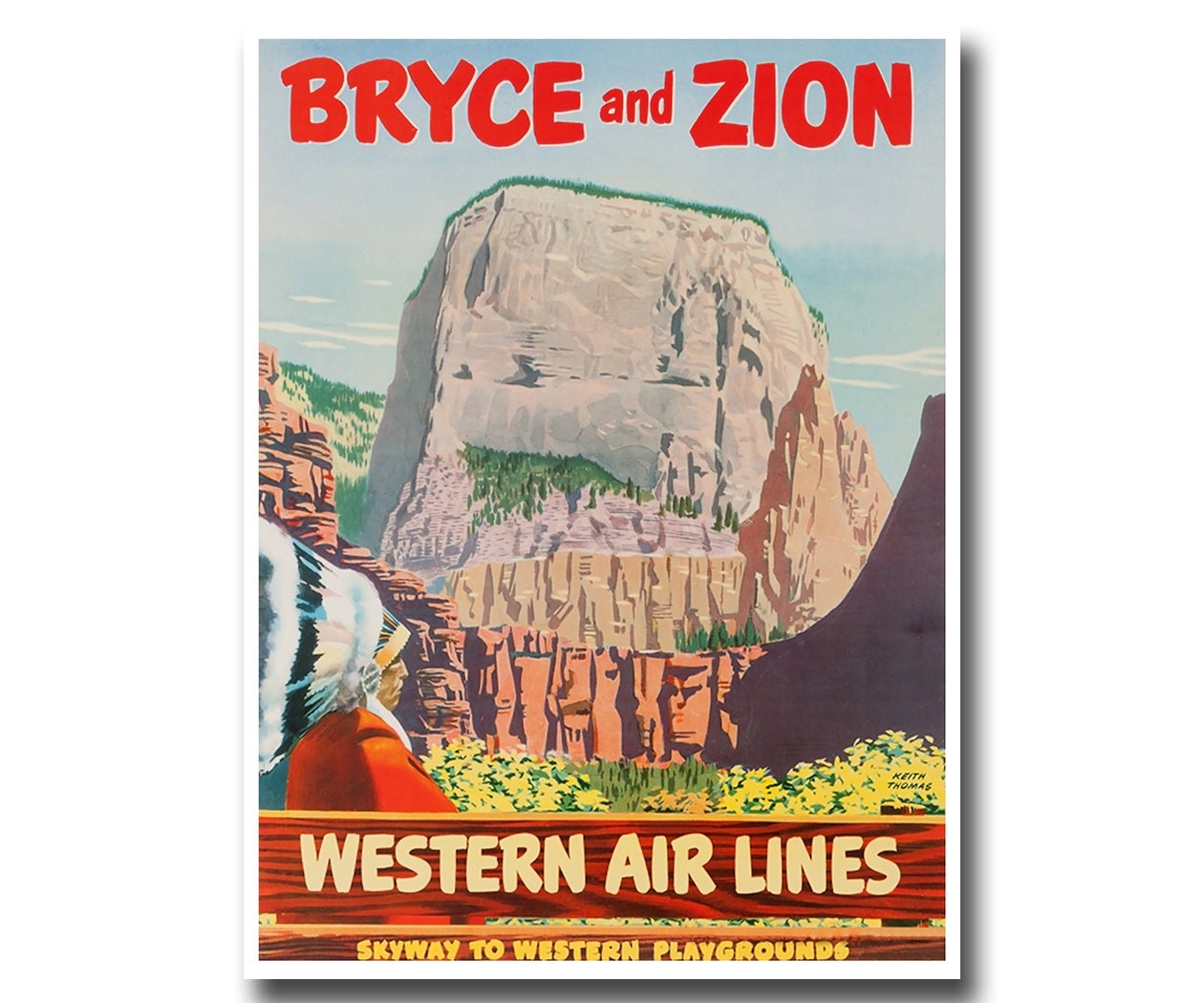 National Park Poster Bryce Canyon Zion Travel Poster Art (XR869)