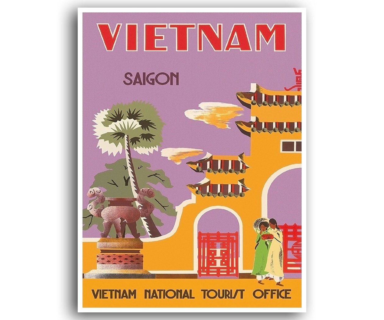 Vietnam Souvenir Art Print Travel Poster Vintage Asian Home Decor (XR862)