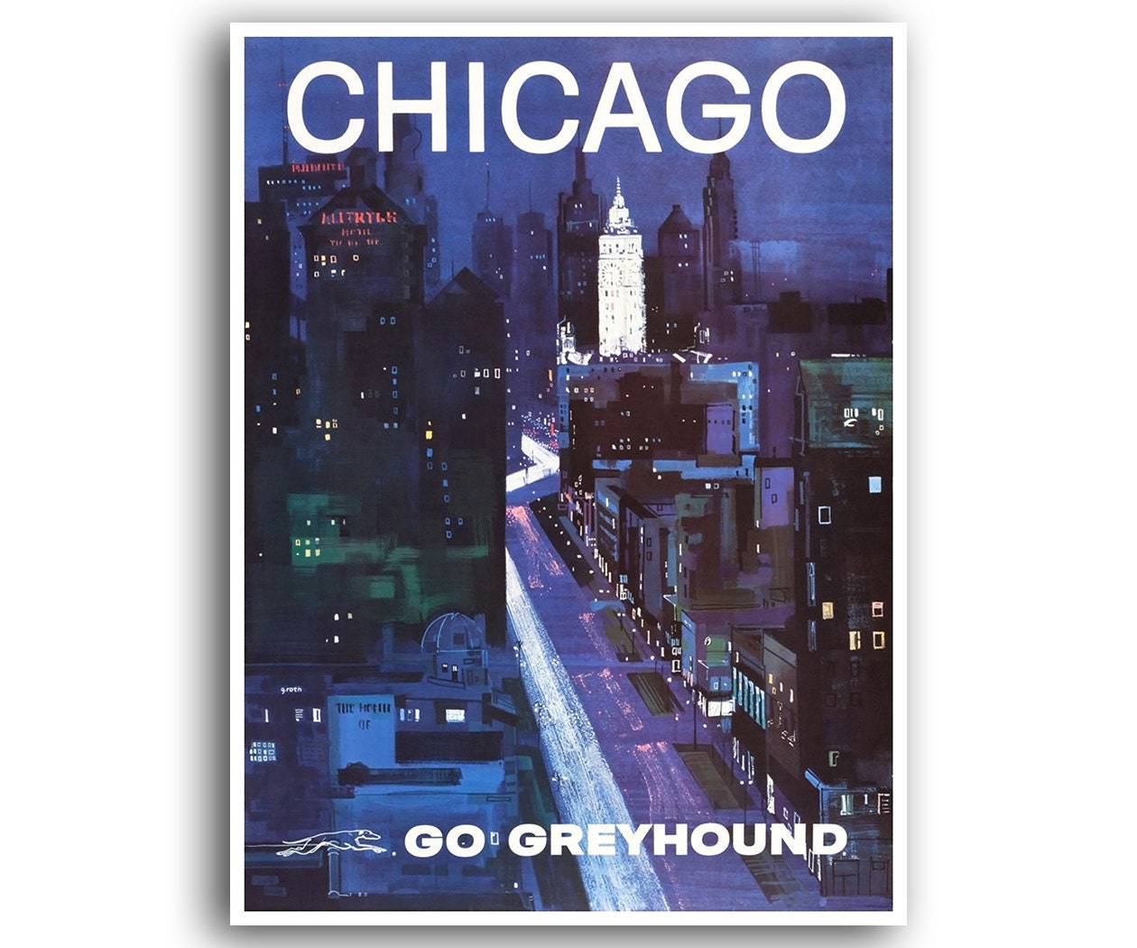 Chicago Art Print Travel Poster Retro Home Decor (XR849)