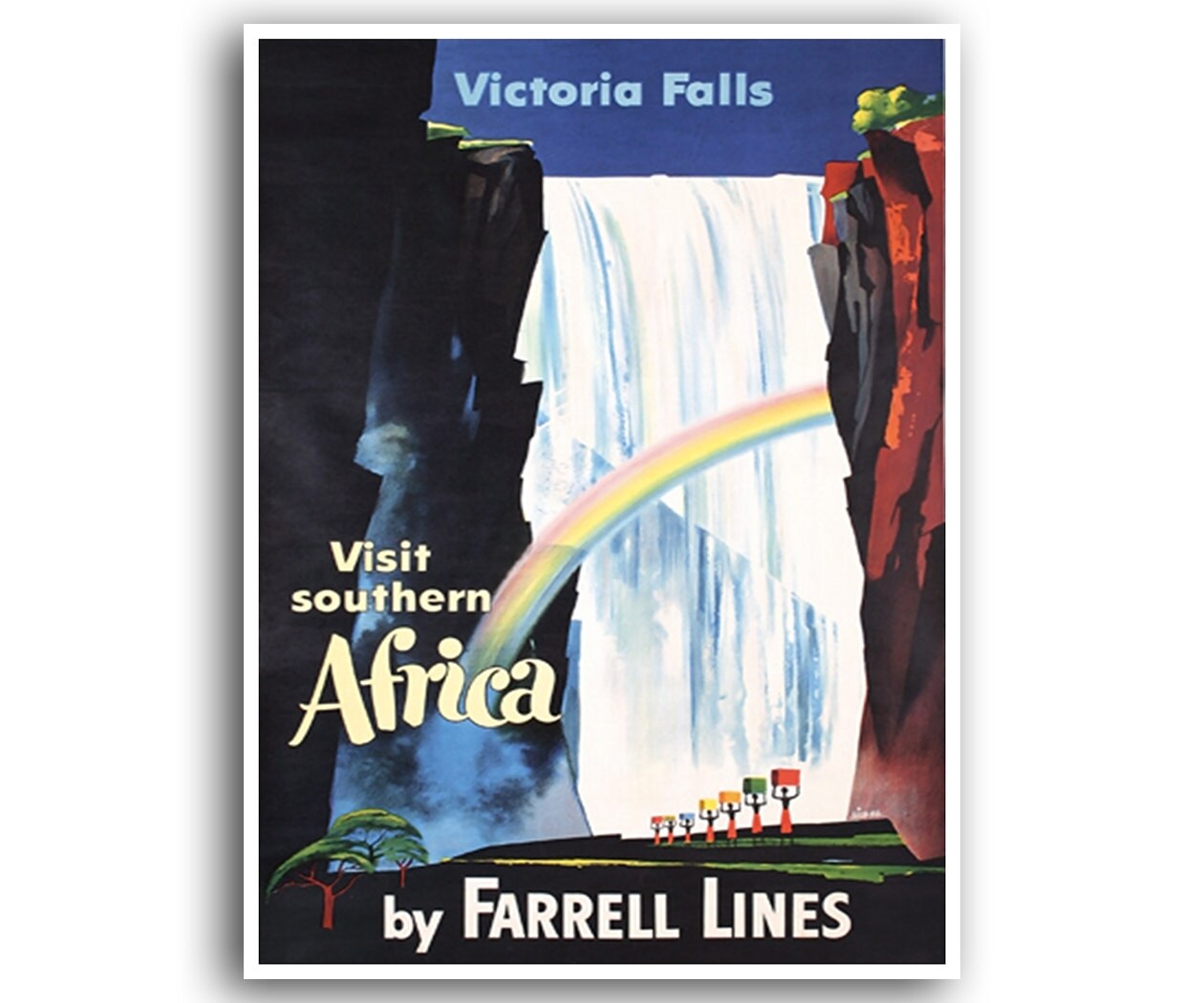 Victoria Falls Africa Travel Poster