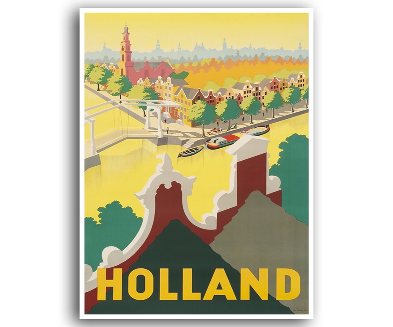 Holland Gift Art Print Travel Poster Retro Home Decor (XR826)