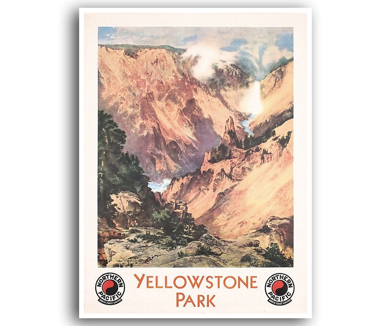 Yellowstone National Park Art Print Travel Poster Retro Home Decor (XR844)