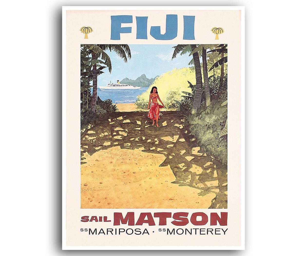 Fiji Gift Art Print Travel Poster Retro Home Decor (XR840)