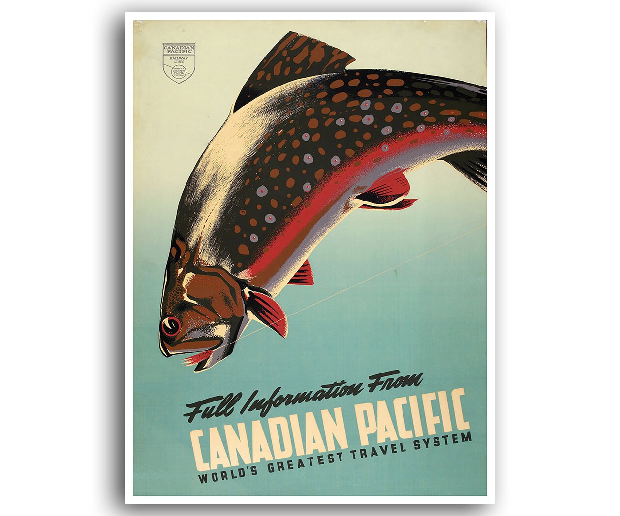 Canada Fishing Art Print Travel Poster Retro Sports Home Decor (XR815)