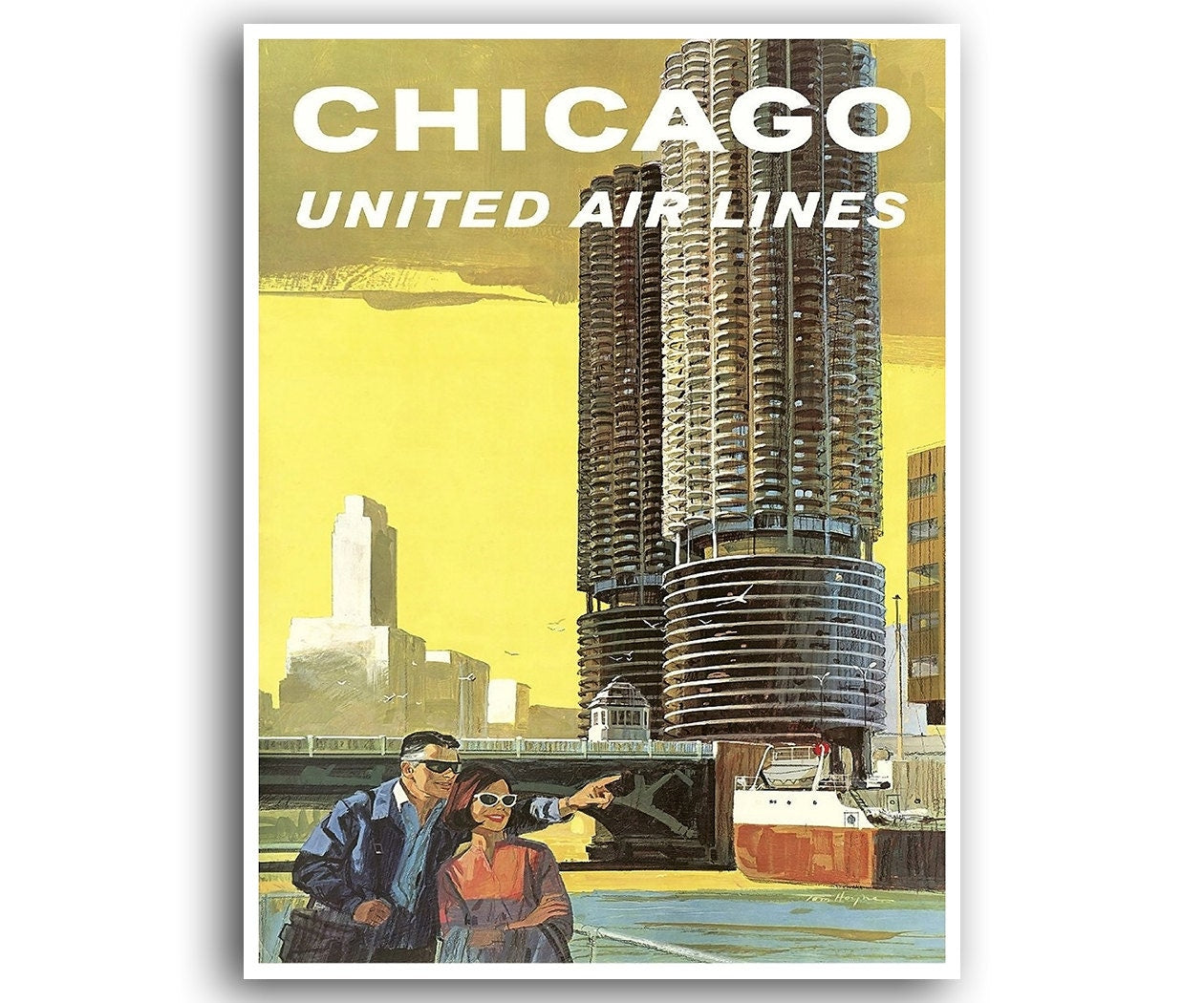 Chicago Art Print Travel Poster Retro Home Decor (XR781)
