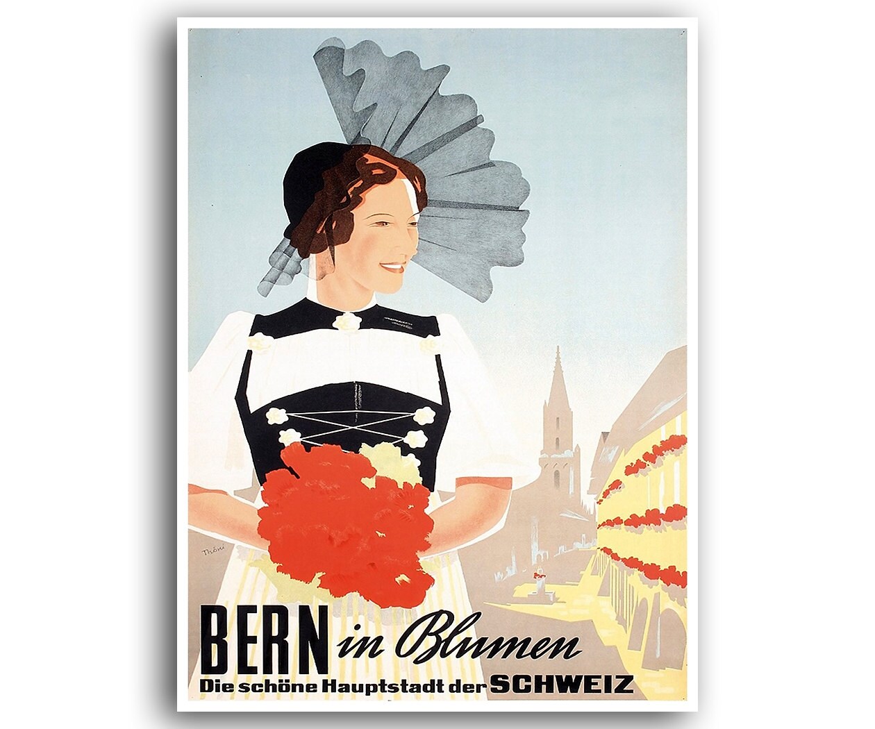 Bern Switzerland Art Print Travel Poster Retro Asian Home Decor (XR845)