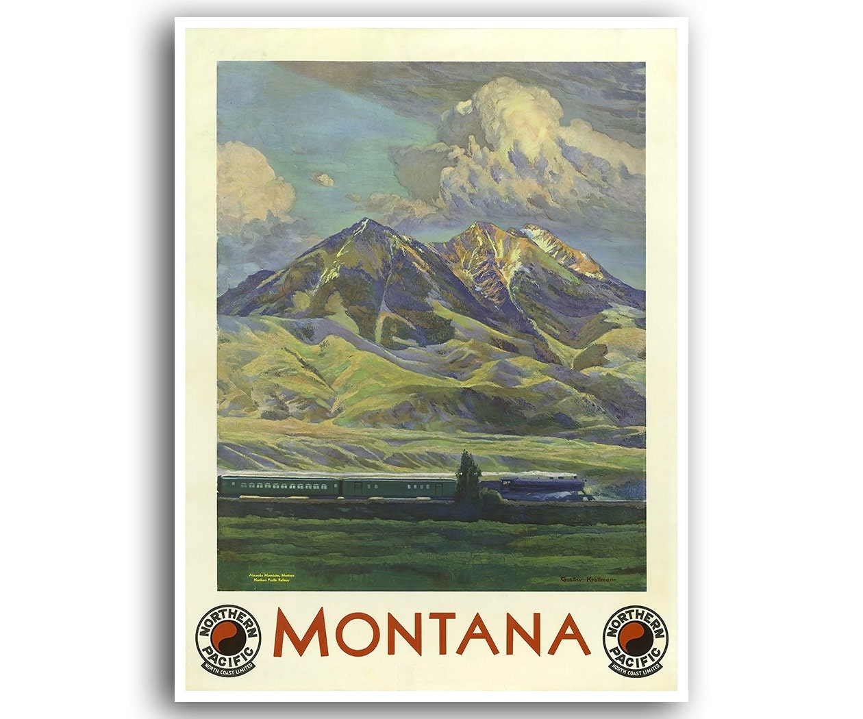 Montana Train Poster Home Travel Decor Retro Art Print (XR761)