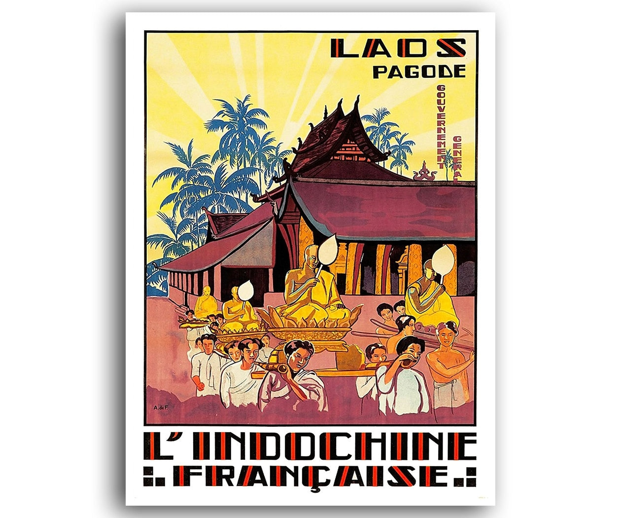 Laos Travel Poster Home Loatian Decor Retro Art Print (XR770)