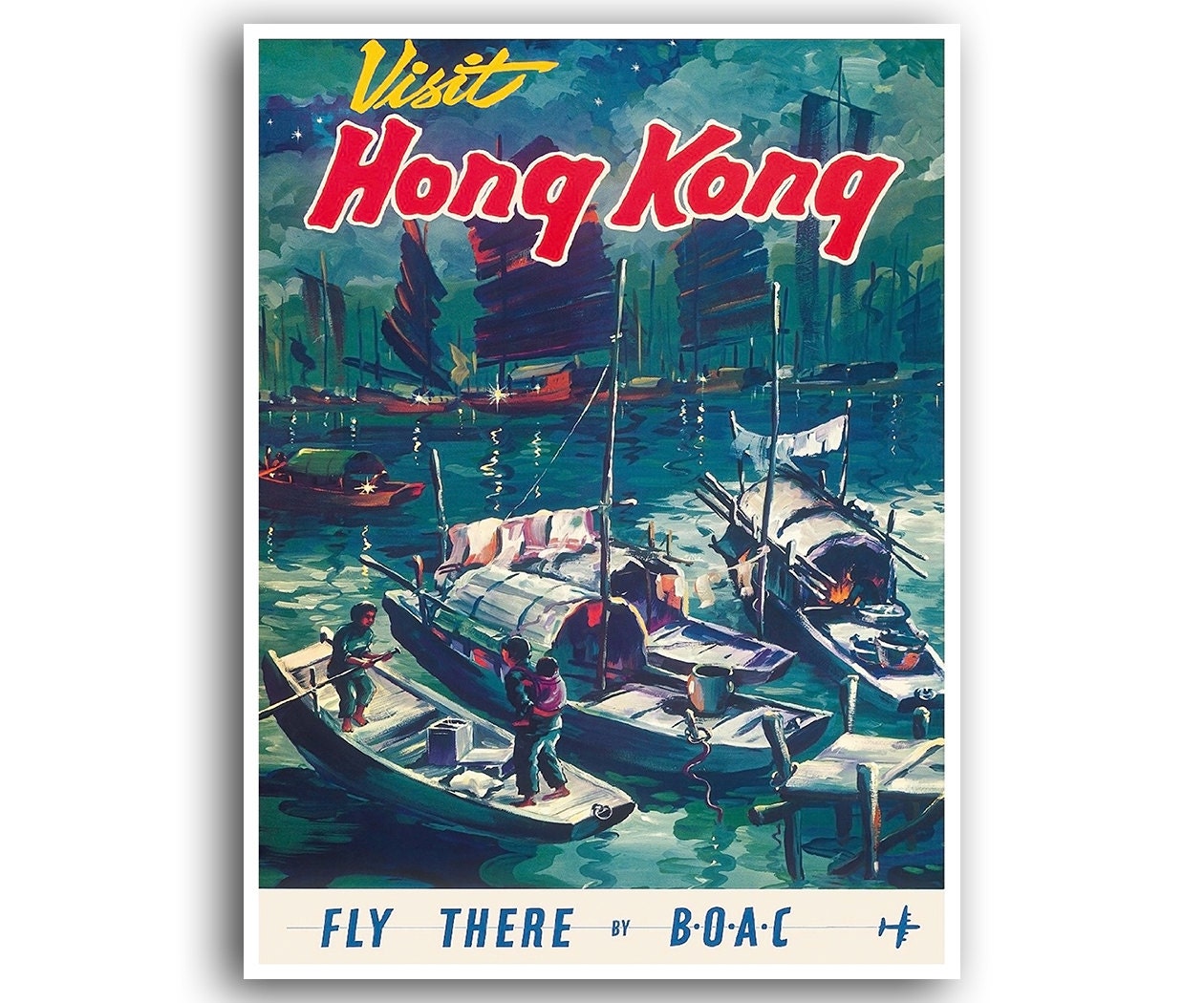 Hong Kong Travel Poster Home Chinese Decor Retro Art Print (XR769)