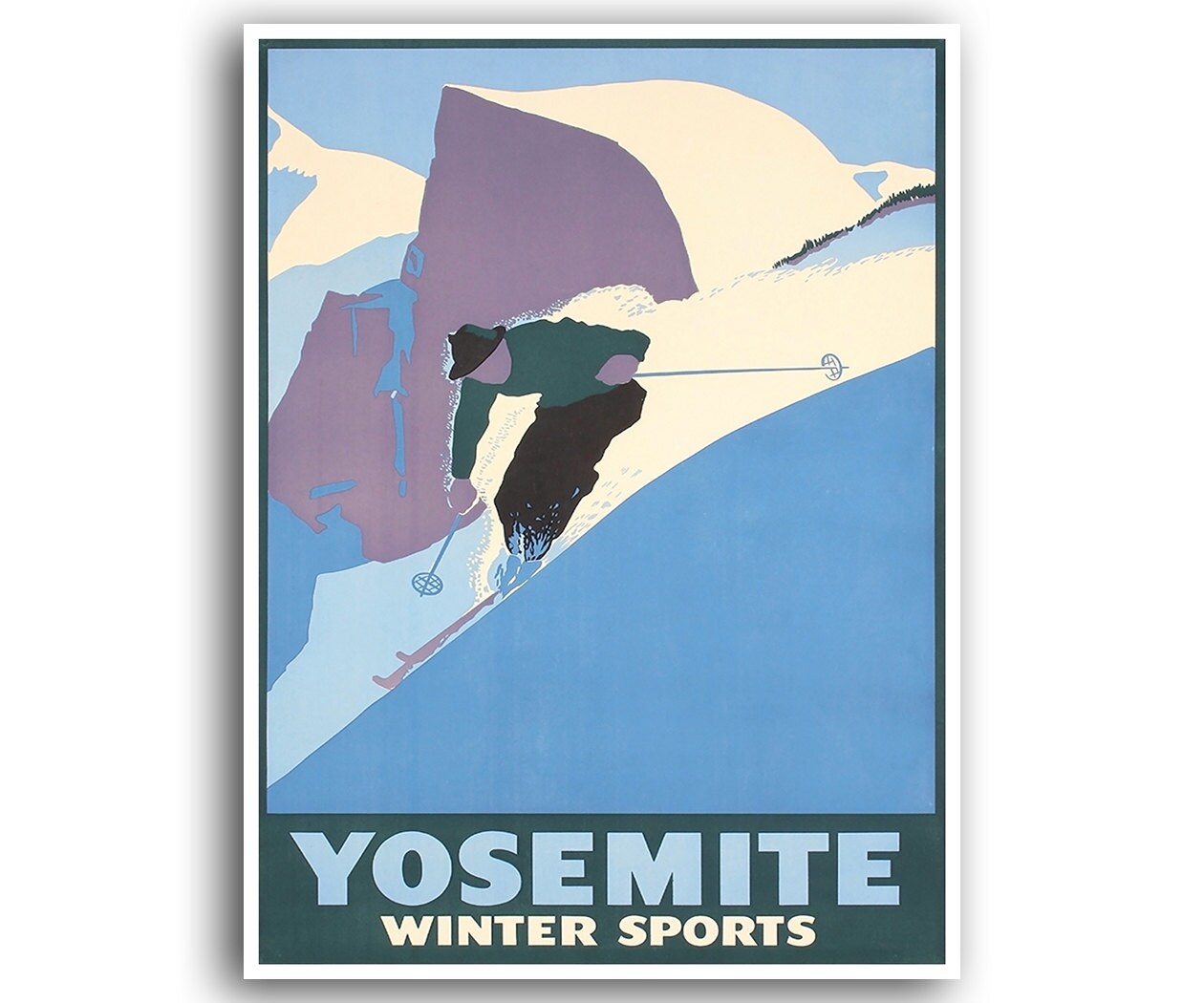 Yosemite Ski Poster Home Travel Decor Retro Art Print (XR737)